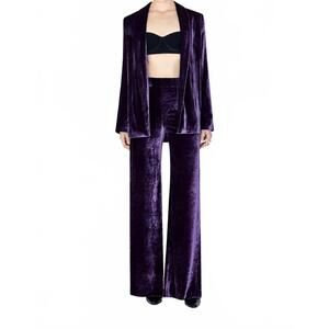 NEW GALVAN LONDON julianne velvet blazer in black currant